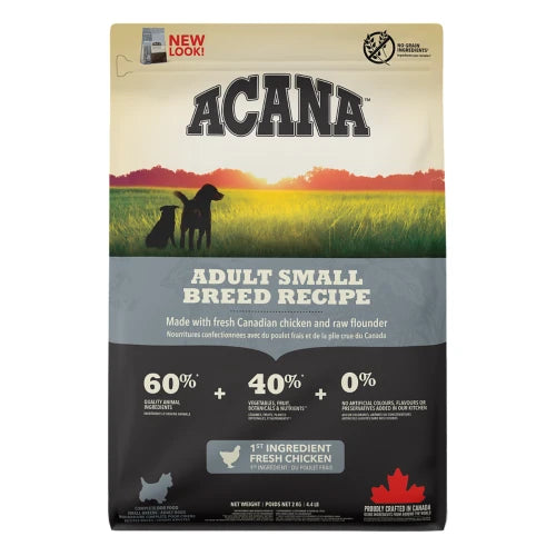 Hrana za majhne pse s piščancem, ribo, sadjem in zelenjavo Acana ADULT SMALL BREED, 2 kg